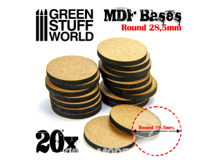 Green Stuff 508801 Socles ROND 28,5 mm en MDF