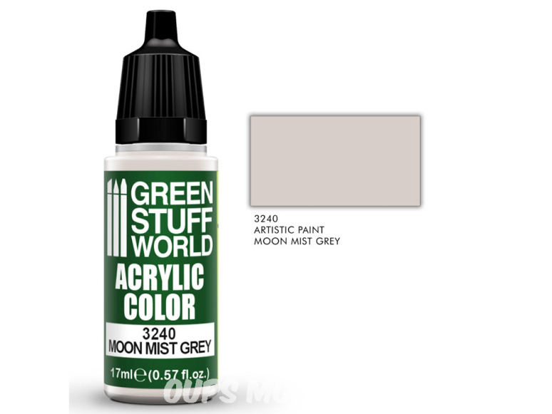 Green Stuff 3240 Peinture Couleur Acrylique GRIS LUNE BRUME 17ml