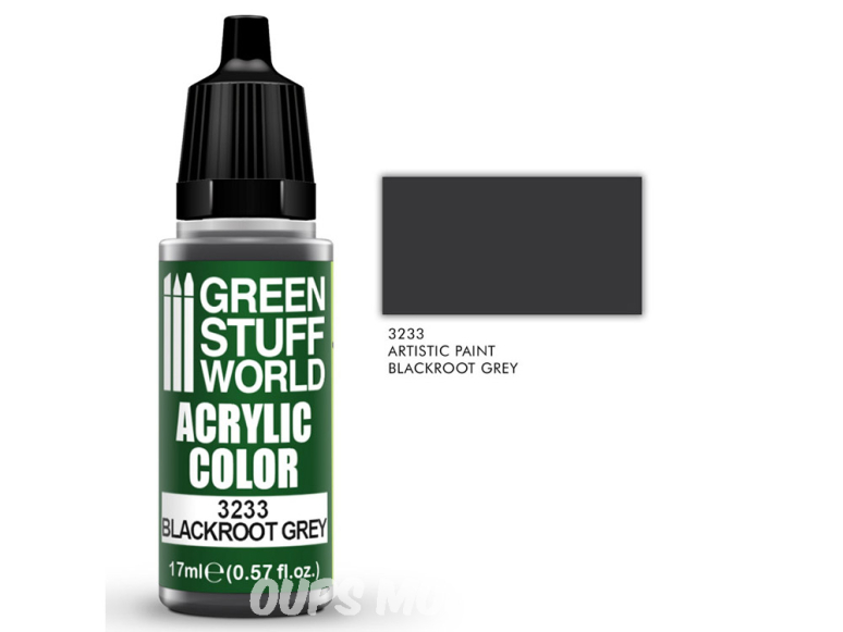 Green Stuff 3233 Peinture Couleur Acrylique GRIS RACINE NOIRE 17ml