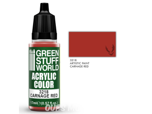 Green Stuff 3218 Peinture Couleur Acrylique ROUGE CARNAGE 17ml