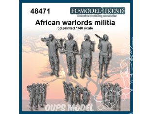 FC MODEL TREND figurine résine 48471 Miliciens des seigneurs de guerre africains 1/48