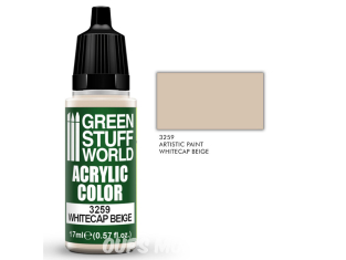 Green Stuff 3259 Peinture Couleur Acrylique WHITECAP BEIGE 17ml