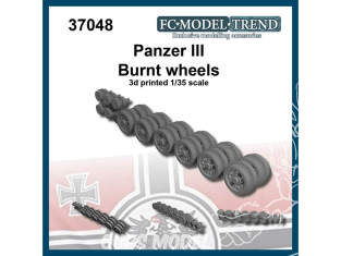 FC MODEL TREND accessoire militaire résine 37048 Roues brulées Panzer II 1/35