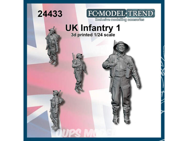 FC MODEL TREND figurine résine 24433 Soldat Infanterie Brtiannique 1 WWII 1/24