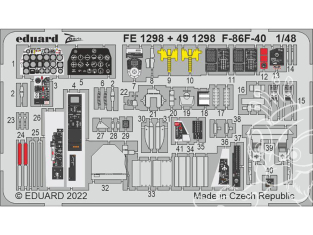 EDUARD photodecoupe avion FE1298 Zoom amélioration F-86F-40 Airfix 1/48