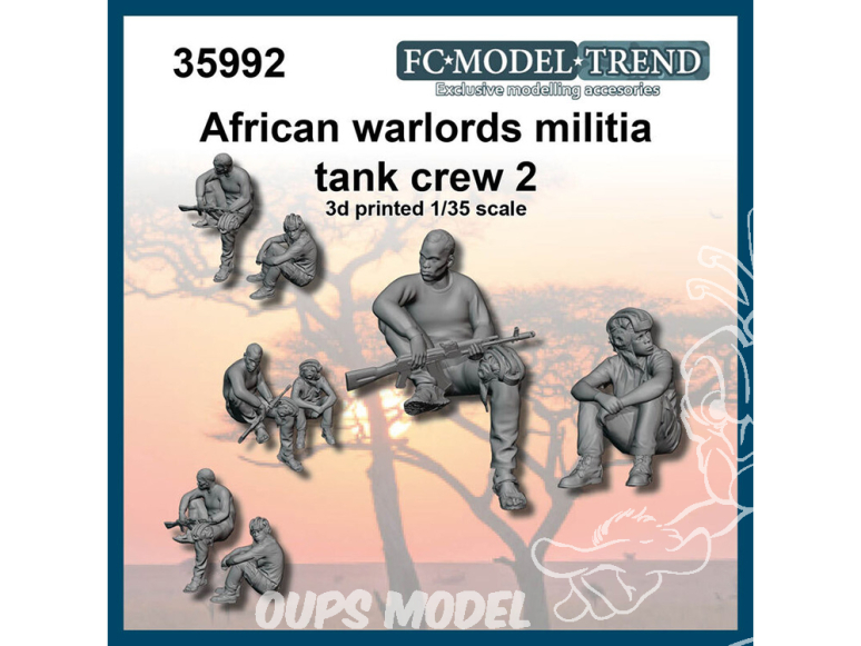 FC MODEL TREND figurine résine 35992 Miliciens des seigneurs de guerre africains Set 2 1/35