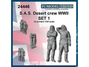 FC MODEL TREND figurine résine 24446 Equipage Désert SAS WWII Set 1 1/24