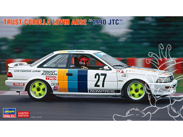 Hasegawa maquette voiture 20564 Corolla Levin AE92 "1990 JTC" 1/24