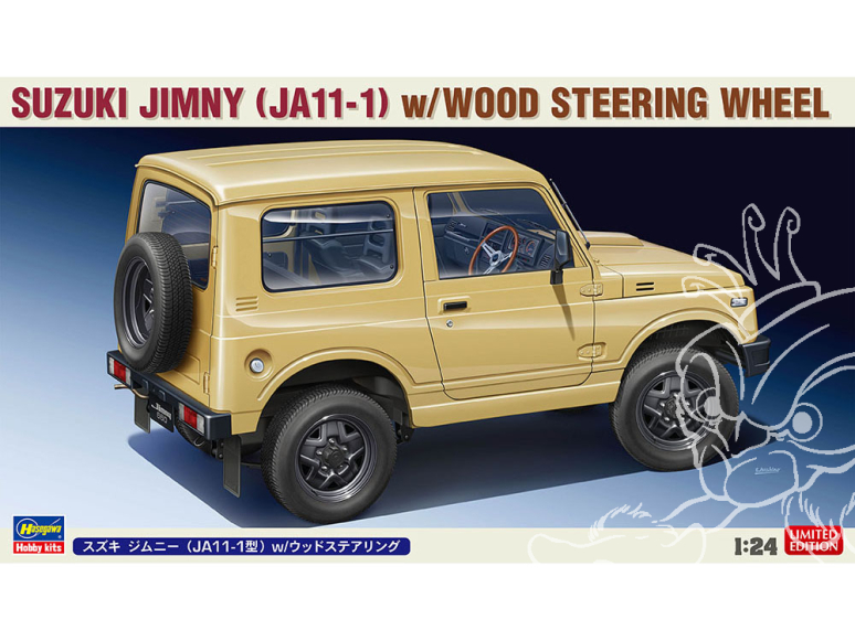 Hasegawa maquette voiture 20568 Suzuki Jimny (type JA11-1) avec volant en bois 1/24