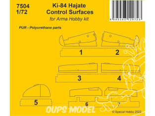 Cmk kit resine 7504 Ki-84 Hajate Surfaces de contrôle pour kits Arma Hobby 1/72