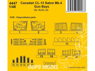 CMK kit resine 4447 Baies d'armes à feu Canadair CL-13 Sabre Mk.4 kit Airfix 1/48