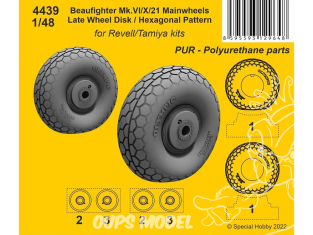 CMK kit resine 4439 Beaufighter Mk.VI/X/21 Roues principales motif de bande de roulement hexagonal kit Tamiya Revell 1/48