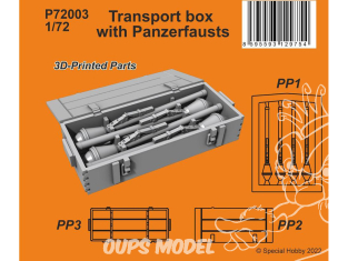 Special Hobby 3D Print militaire P72003 Boîte de transport avec Panzerfausts 1/72