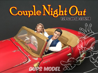 American Diorama figurine AD-23829B Couple Assis II - Set de 2 Demi-figurines 1/24
