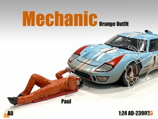American Diorama figurine AD-23903O Mécanicien - Paul (Orange) 1/24
