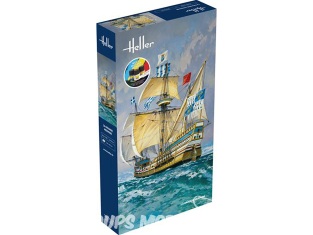 Heller maquette bateau 56841 STARTER KIT La Grande Hermine inclus peintures principale colle et pinceau 1/200