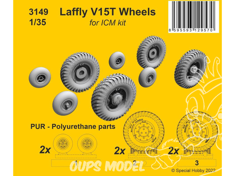 CMK kit resine 3149 Roues Laffly V15T pour Kit ICM 1/35