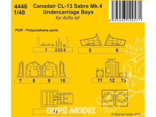 CMK kit resine 4446 Baies de train d'atterrissage Canadair CL-13 Sabre Mk.4 kit Airfix 1/48