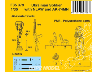 CMK figurine f35379 Soldat ukrainien avec NLAW et AK-74MN 1/35