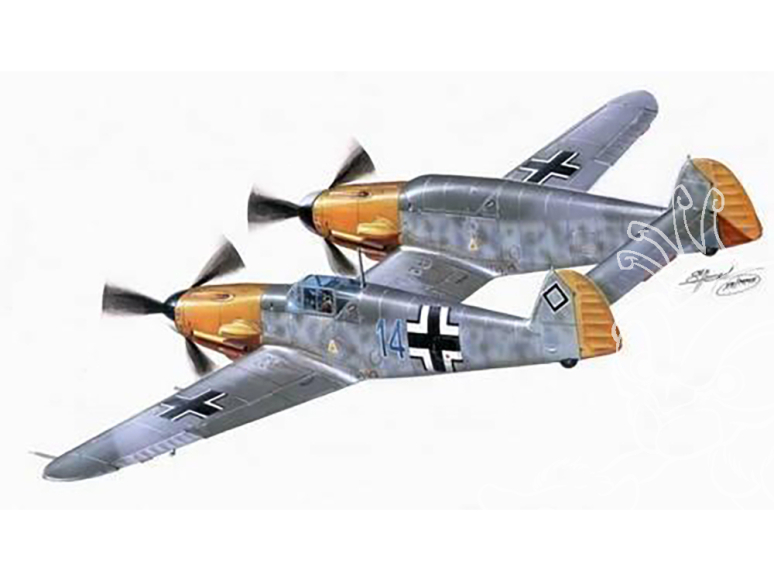 Planet Model PLT086 Messerschmitt Bf 109Z Le terrifiant bipoutre allemand full resine kit 1/48