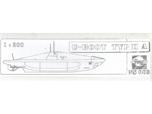 Planet Model NS003 Sous-marin U-Boot Type II classe A kit resine 1/200 PROMOTION