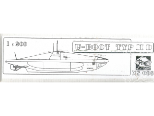 Planet Model NS006 Sous-marin U-Boot Type II classe D kit resine 1/200 PROMOTION