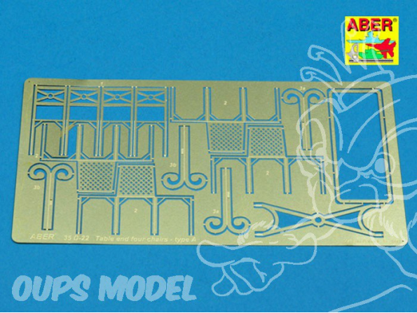 Aber diorama 35D22 Table et 4 chaises type A 1/35