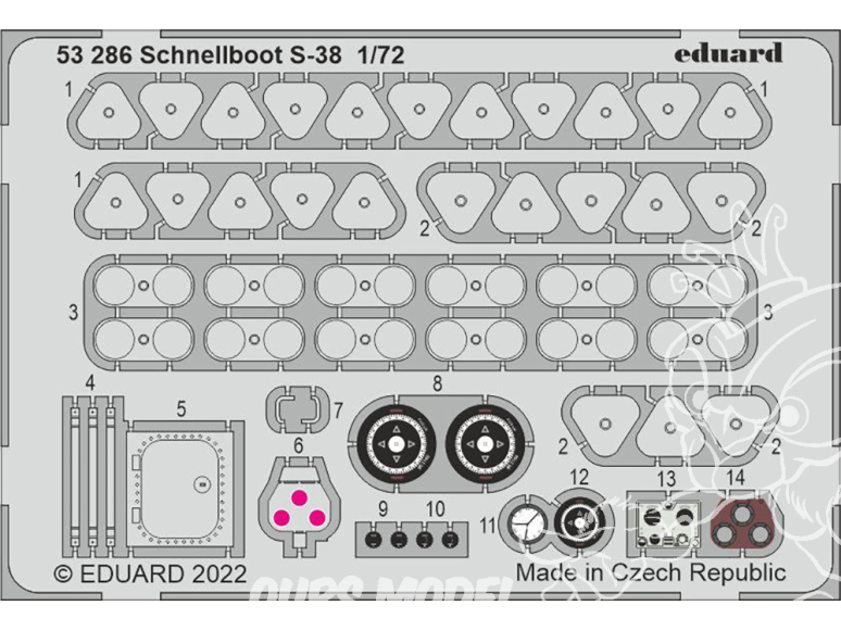 Eduard photodecoupe bateau 53286 Schnellboot S-38 Fore Hobby 1/72