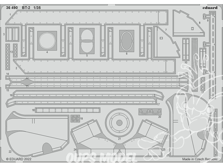 Eduard photodecoupe militaire 36490 Amélioration BT-2 Hobby Boss 1/35