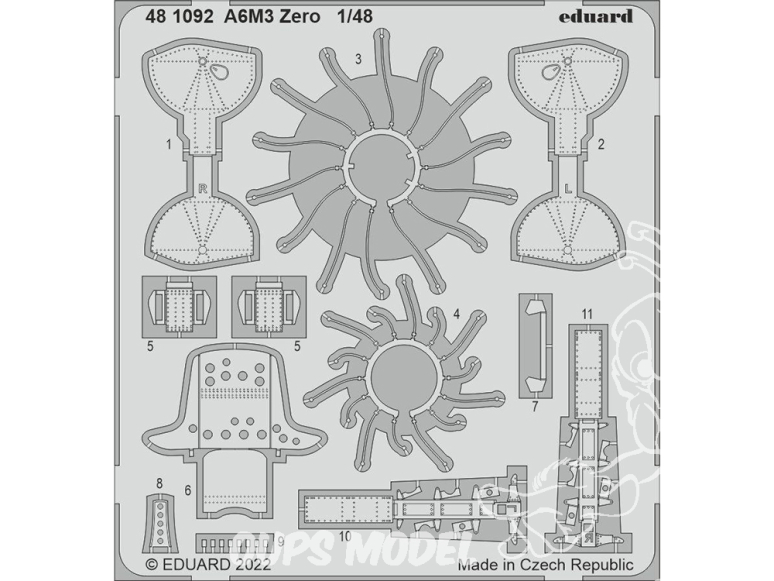 EDUARD photodecoupe avion 481092 Amélioration A6M3 Zero Eduard 1/48