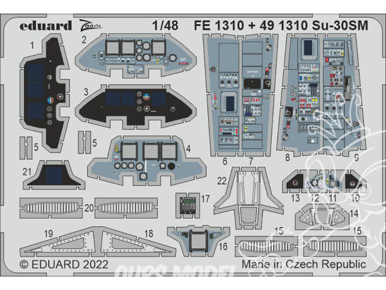 EDUARD photodecoupe avion 491310 Amélioration Sukhoi Su-30SM Great Wall Hobby 1/48