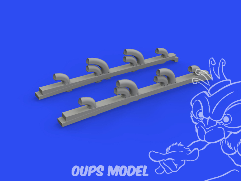 Eduard kit d'amelioration brassin print 632182 Pipes d'échappement Yak-9T Icm 1/32