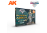 Ak interactive peinture acrylique 3G AK11770 BASILEAN ABBESS SET DE DÉMARRAGE WARGAME 14 COULEURS et 1 FIGURINE