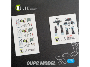 Kelik Decals 3D K72008 Décalcomanies 3D intérieures F-4E Phantom II pour le kit FineMolds 1/72