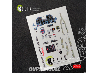 Kelik Decals 3D K48014 Décalques 3D intérieurs P-47M Thunderbolt pour kit Tamiya 1/48