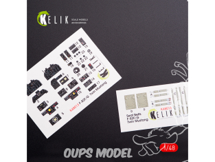 Kelik Decals 3D K48013 Décalques 3D intérieurs F-82 (F,G) Twin Mustang pour kit Modelsvit 1/48