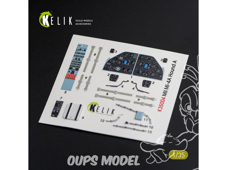 Kelik Decals 3D K35004 Décalques 3D intérieurs MI-4 pour kit Trumpeter 1/35