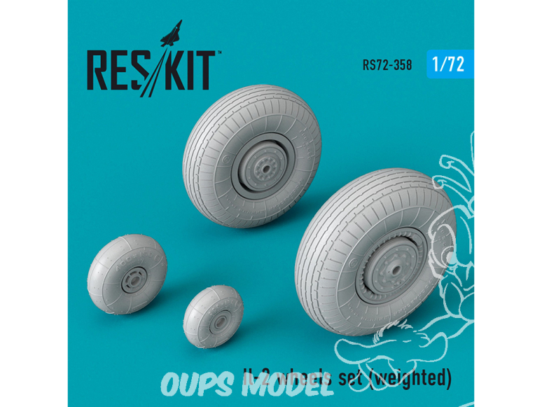 ResKit kit d'amelioration avion RS72-0358 Jeu de roues Il-2 weighted 1/72