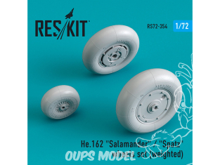 ResKit kit d'amelioration avion RS72-0354 Jeu de roues He.162 "Salamander" "Spatz" weighted 1/72