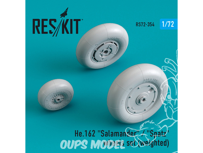 ResKit kit d'amelioration avion RS32-0354 Ensemble de roues pour He.162 "Salamander" "Spatz" weighted 1/32