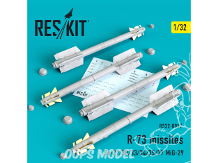 ResKit kit RS32-0017 Missiles soviétiques Vympel R-73 4 pièces 1/32