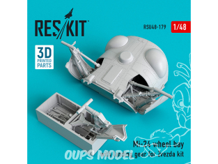 ResKit kit d'amelioration Hélicoptére RSU48-0179 Baie de roue Mi-24 avec train d'atterrissage kit Zvezda 1/48