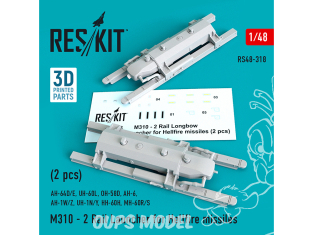 ResKit kit RS48-0318 M310 Lanceur 2 rails pour missiles Hellfire (2 pièces) 1/32