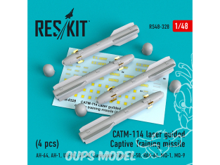 ResKit kit armement Avion RS48-0328 Missiles d'entraînement captifs à guidage laser CATM-114 (4 pièces) 1/48