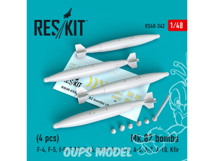 ResKit kit armement Avion RS48-0342 Bombes Mk.82 4 pieces 1/48