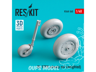 ResKit kit d'amelioration avion RS48-0360 Jeu de roues Bf-109K lesté 1/48