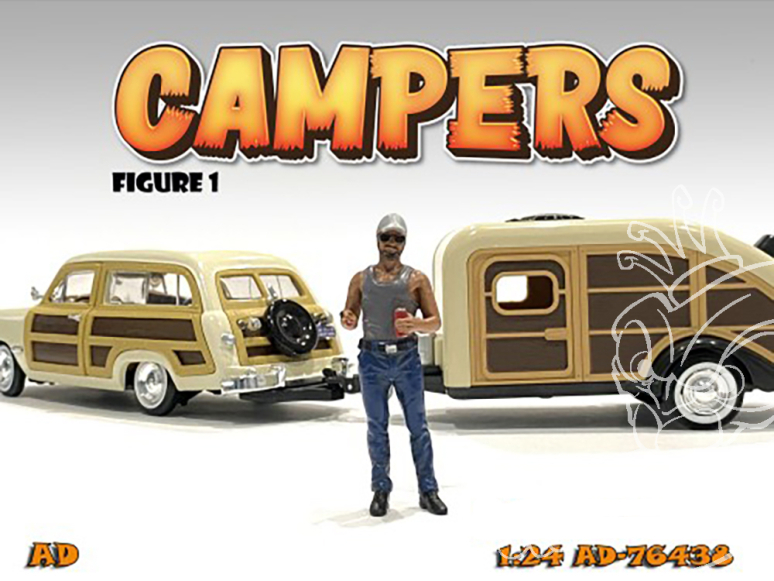 American Diorama figurine AD-76438 Campeurs - Figurine V 1/24