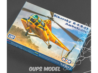 AMP maquette helico 72012 Sikorsky R-5/S-51 USAF ambulance RCA, USAF, RAF 1/72