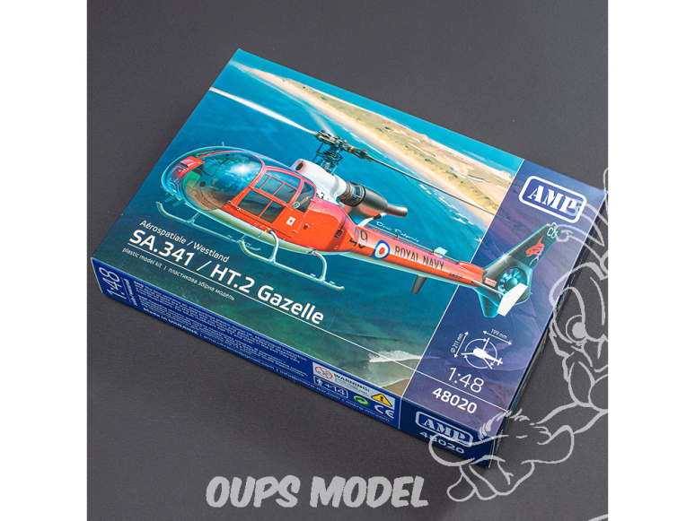 AMP maquette helico 48020 Aérospatiale HT.2 Gazelle ou Westland SA.341 1/48