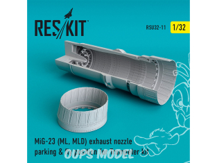 ResKit kit d'amelioration avion RSU32-0011 Tuyère MiG-23 (ML, MLD) position de stationnement et de vol pour Kit Trumpeter 1/32